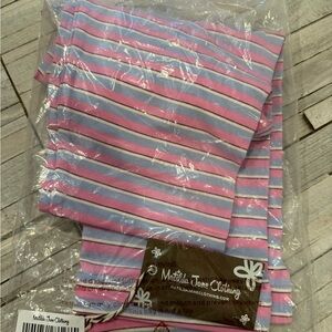Matilda Jane Pink and Lavender Striped Benny Leggings